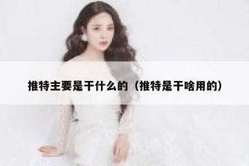 推特主要是干什么的（推特是干啥用的）
