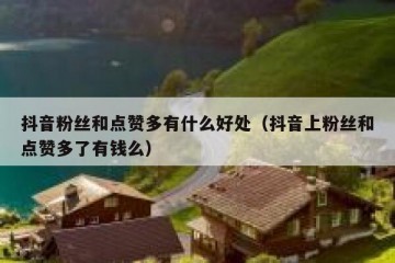 抖音粉丝和点赞多有什么好处（抖音上粉丝和点赞多了有钱么）