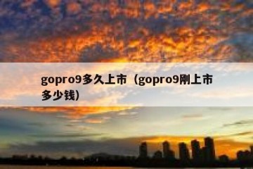 gopro9多久上市（gopro9刚上市多少钱）