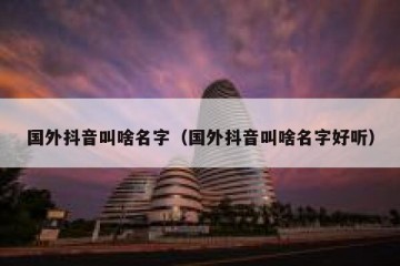 国外抖音叫啥名字（国外抖音叫啥名字好听）