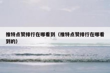 推特点赞排行在哪看到（推特点赞排行在哪看到的）