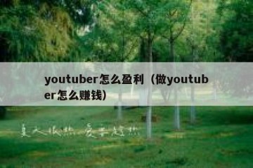 youtuber怎么盈利（做youtuber怎么赚钱）