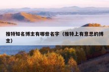 推特知名博主有哪些名字（推特上有意思的博主）