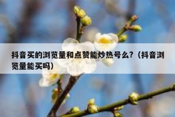 抖音买的浏览量和点赞能炒热号么?（抖音浏览量能买吗）
