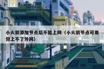 小火箭添加节点后不能上网（小火箭节点可用但上不了外网）
