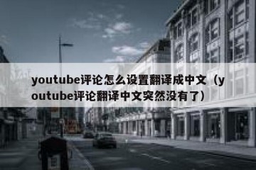 youtube评论怎么设置翻译成中文（youtube评论翻译中文突然没有了）