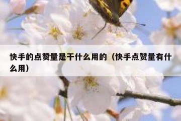快手的点赞量是干什么用的（快手点赞量有什么用）