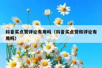 抖音买点赞评论有用吗（抖音买点赞和评论有用吗）