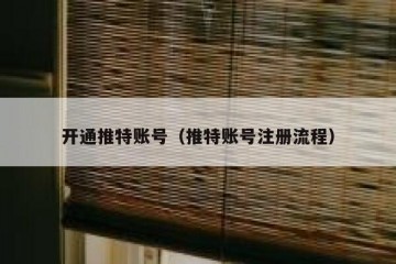 开通推特账号（推特账号注册流程）