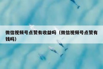 微信视频号点赞有收益吗（微信视频号点赞有钱吗）