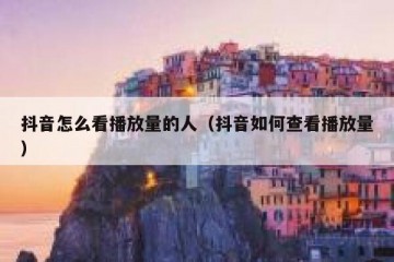抖音怎么看播放量的人（抖音如何查看播放量）