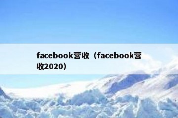 facebook营收（facebook营收2020）