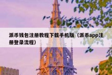 派币钱包注册教程下载手机版（派币app注册登录流程）