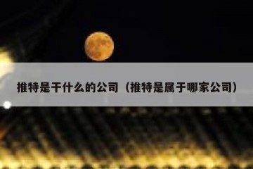推特是干什么的公司（推特是属于哪家公司）