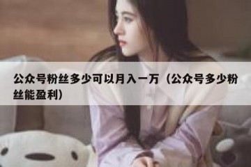公众号粉丝多少可以月入一万（公众号多少粉丝能盈利）