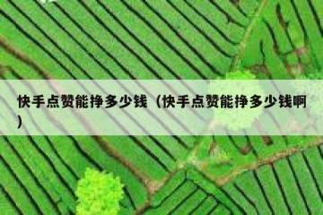 快手点赞能挣多少钱（快手点赞能挣多少钱啊）