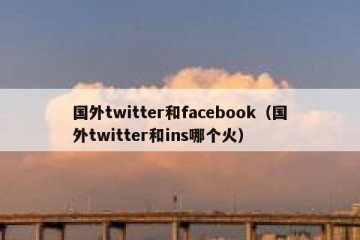 国外twitter和facebook（国外twitter和ins哪个火）