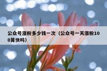 公众号涨粉多少钱一次（公众号一天涨粉100算快吗）