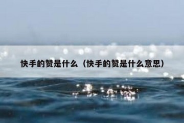 快手的赞是什么（快手的赞是什么意思）