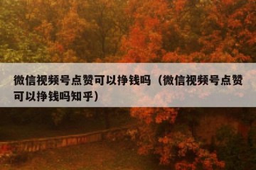 微信视频号点赞可以挣钱吗（微信视频号点赞可以挣钱吗知乎）