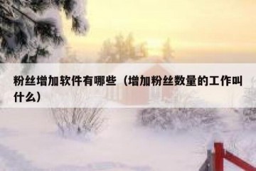 粉丝增加软件有哪些（增加粉丝数量的工作叫什么）