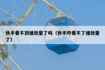 快手看不到播放量了吗（快手咋看不了播放量了）