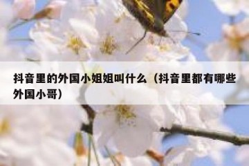 抖音里的外国小姐姐叫什么（抖音里都有哪些外国小哥）