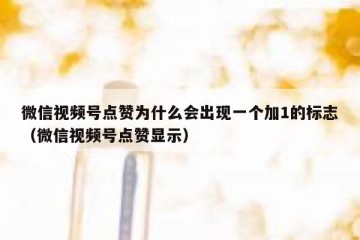 微信视频号点赞为什么会出现一个加1的标志（微信视频号点赞显示）