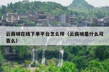 云商城在线下单平台怎么样（云商城是什么可靠么）