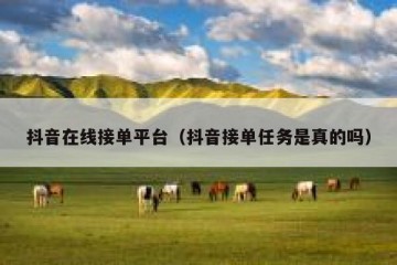 抖音在线接单平台（抖音接单任务是真的吗）