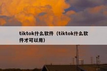 tiktok什么软件（tiktok什么软件才可以用）