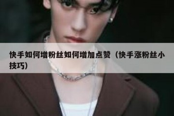 快手如何增粉丝如何增加点赞（快手涨粉丝小技巧）