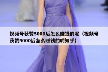 视频号获赞5000后怎么赚钱的呢（视频号获赞5000后怎么赚钱的呢知乎）