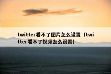 twitter看不了图片怎么设置（twitter看不了视频怎么设置）