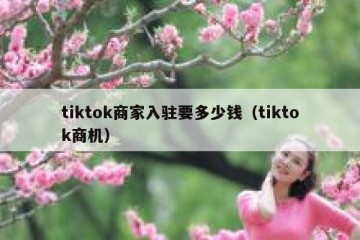 tiktok商家入驻要多少钱（tiktok商机）