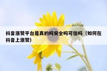 抖音涨赞平台是真的吗安全吗可信吗（如何在抖音上涨赞）