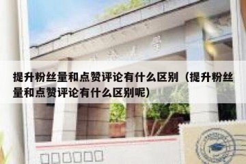 提升粉丝量和点赞评论有什么区别（提升粉丝量和点赞评论有什么区别呢）