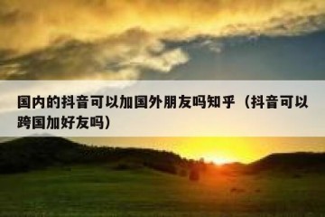 国内的抖音可以加国外朋友吗知乎（抖音可以跨国加好友吗）