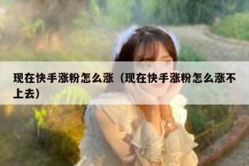 现在快手涨粉怎么涨（现在快手涨粉怎么涨不上去）