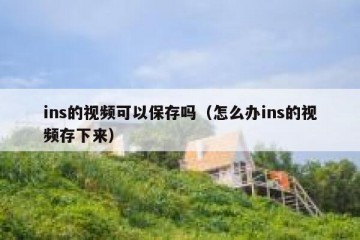 ins的视频可以保存吗（怎么办ins的视频存下来）