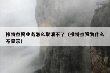 推特点赞业务怎么取消不了（推特点赞为什么不显示）