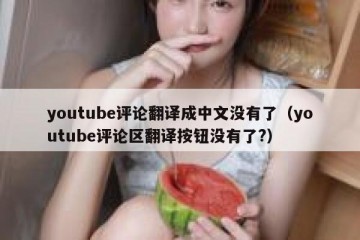 youtube评论翻译成中文没有了（youtube评论区翻译按钮没有了?）