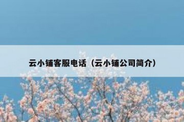 云小铺客服电话（云小铺公司简介）