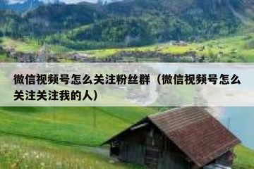 微信视频号怎么关注粉丝群（微信视频号怎么关注关注我的人）
