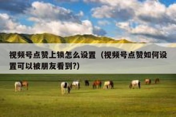 视频号点赞上锁怎么设置（视频号点赞如何设置可以被朋友看到?）