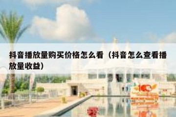 抖音播放量购买价格怎么看（抖音怎么查看播放量收益）