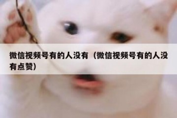 微信视频号有的人没有（微信视频号有的人没有点赞）