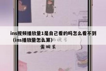 ins视频播放量1是自己看的吗怎么看不到（ins播放量怎么算）