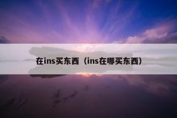 在ins买东西（ins在哪买东西）