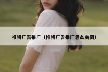 推特广告推广（推特广告推广怎么关闭）